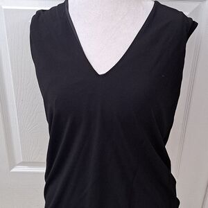 Designer Helmut Lang Black Sleeveless Blouse